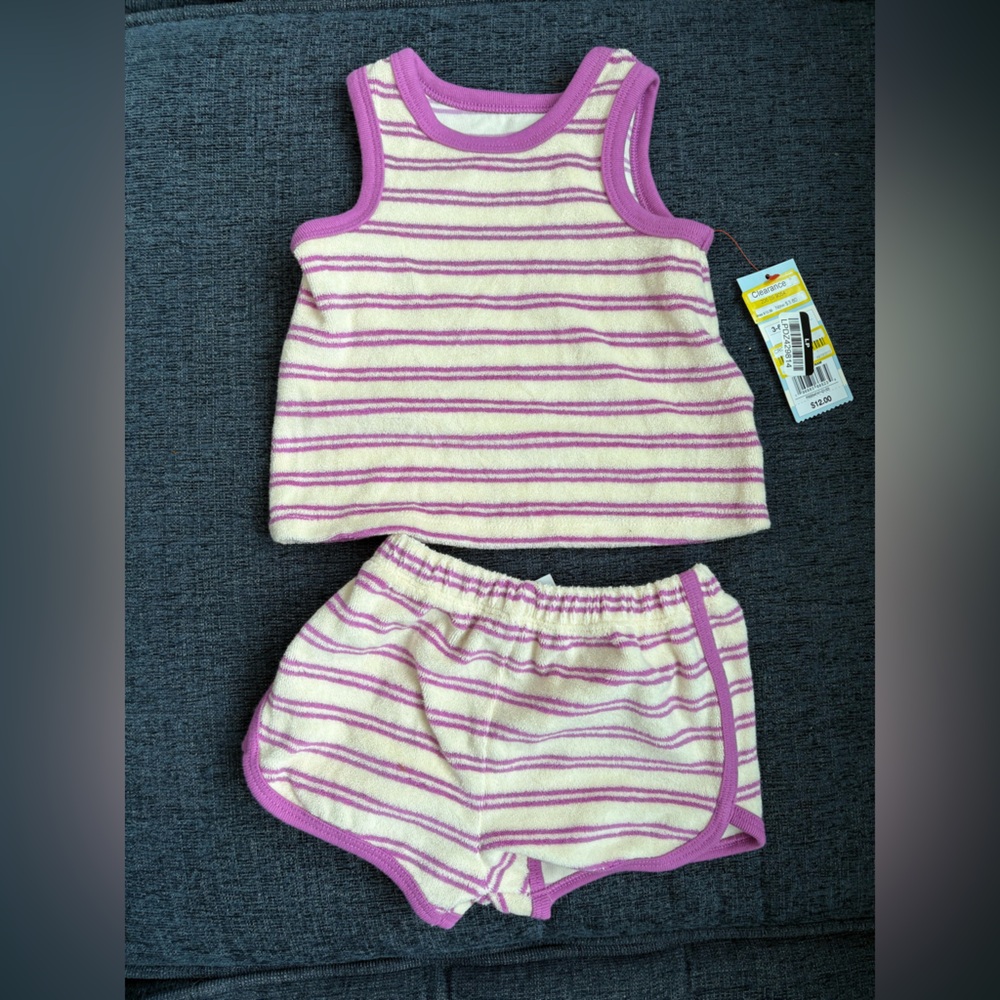 Two piece outfit. Terrycloth. Perfect for summer